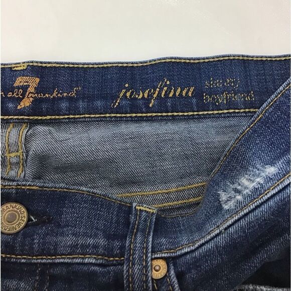 7 For All Mankind Josefina Boyfriend Straight Leg Jeans Size 31 - Picture 5 of 10